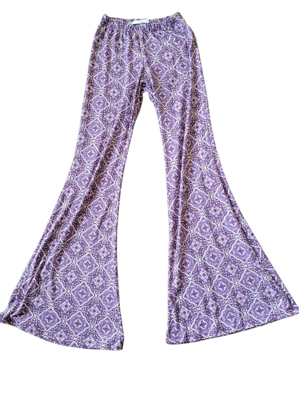WAM Purple Print Hippie Bell Bottoms